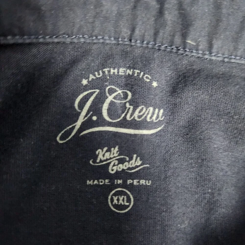 J Crew Polo‎ Golf Shirt Men XXL Solid Navy 100 Pima Cotton Short Sleeve Pullover
